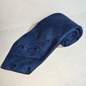 VINTAGE Romano Blue Paisley 100% Polyester‎ Men's Tie